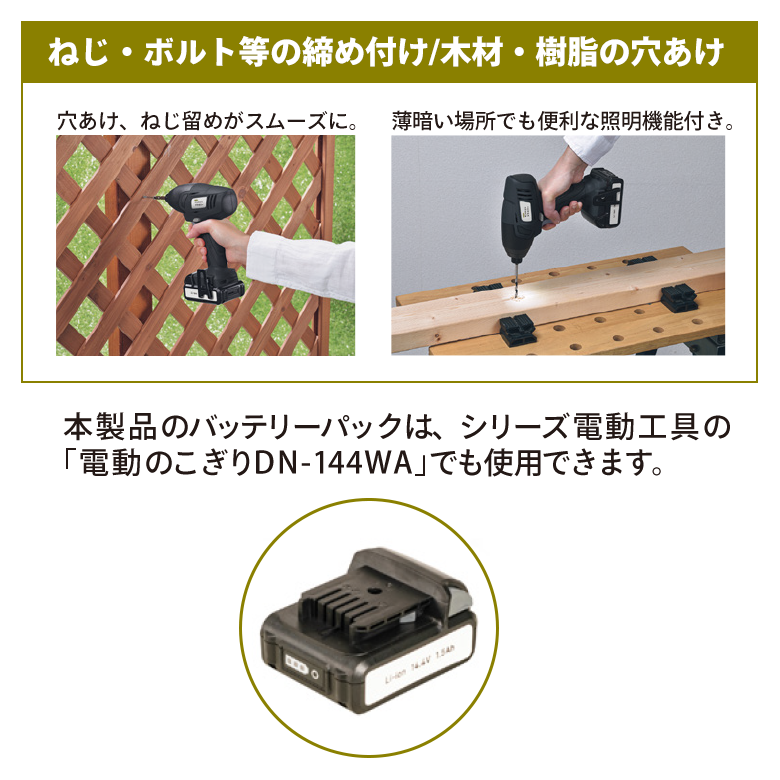 インパクトドライバー14.4V IDR-144WA ブラック: PCボンバー