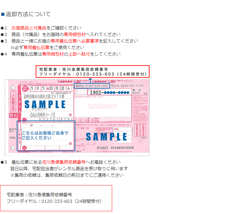 レンタル商品説明