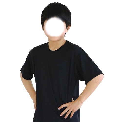 [取寄5]ATドライTシャツ 130cm ブラック 150gポリ100％ 38382