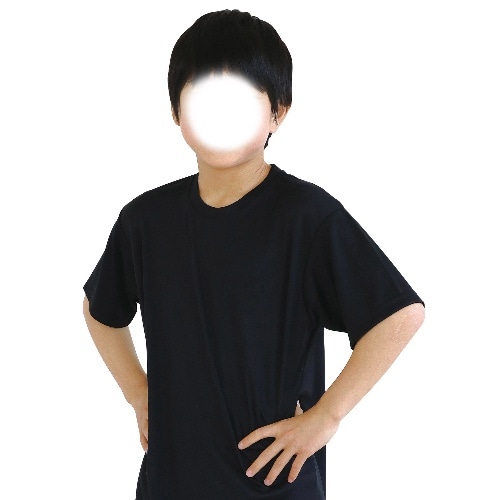 [取寄5]ATドライTシャツ 150cm ブラック 150gポリ100％ 38387