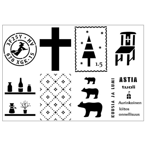 [取寄10]小屋女子ステンシル KJ-17北欧柄のパッチワーク [4589925708308]