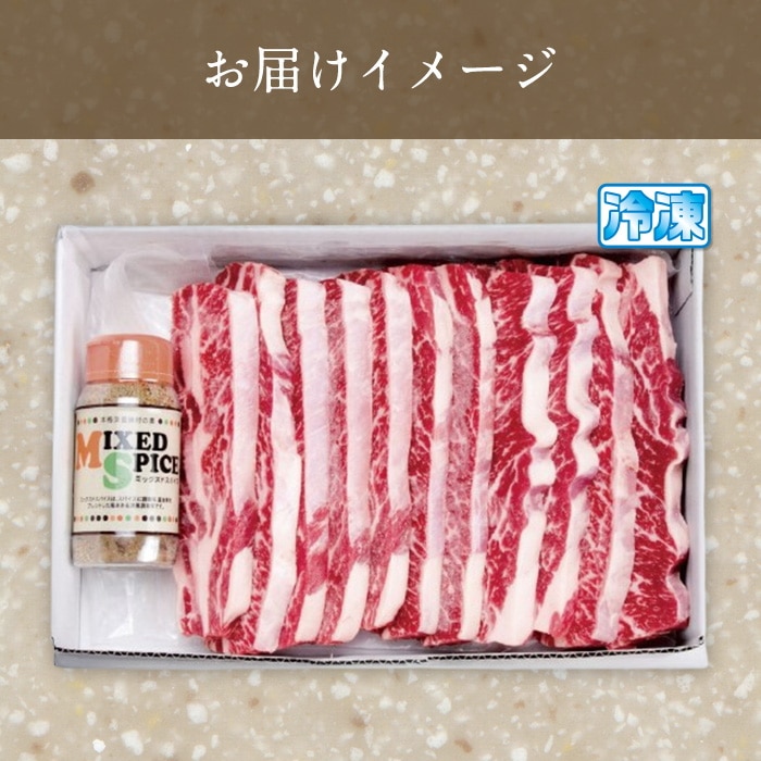 [冷凍][直送5]牛骨付きカルビ(バラ肉)(北米産)(ミックスドスパイス付)800g 【配送指定日不可】2004