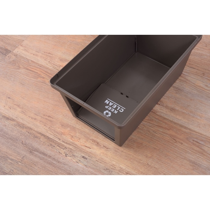 [直送3]ゴミ箱 フラップ式ダストボックス スタッキングペール 45L スリム LFS-761BR ブラウン (幅28×奥行45×高さ67)(本州四国九州限定)