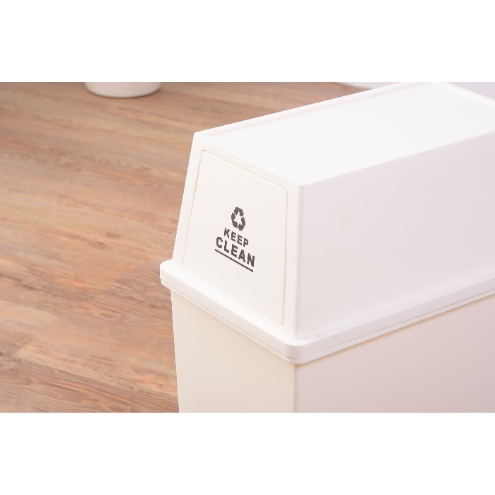 [直送3]ゴミ箱 フラップ式ダストボックス スタッキングペール 45L スリム LFS-761WH ホワイト (幅28×奥行45×高さ67)(本州四国九州限定)