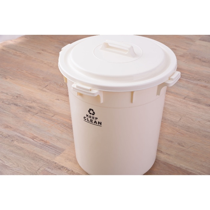 [直送3]ゴミ箱 ダストボックス ペール 45L LFS-765WH ホワイト (直径42.5×高さ52)(本州四国九州限定)