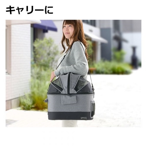 リッチェル ペットカート ミニモ (GY) グレー