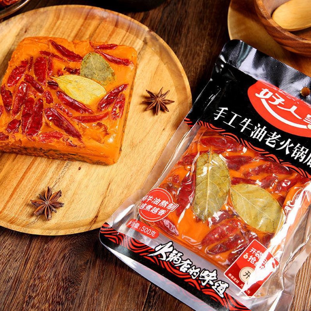 [まとめ買い]【4個セット】好人家 手工老火鍋底料 手作り火鍋の素 500g【中国】