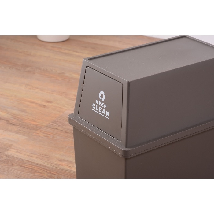 [直送3]ゴミ箱 フラップ式ダストボックス スタッキングペール 45L スリム LFS-761BR ブラウン (幅28×奥行45×高さ67)(本州四国九州限定)