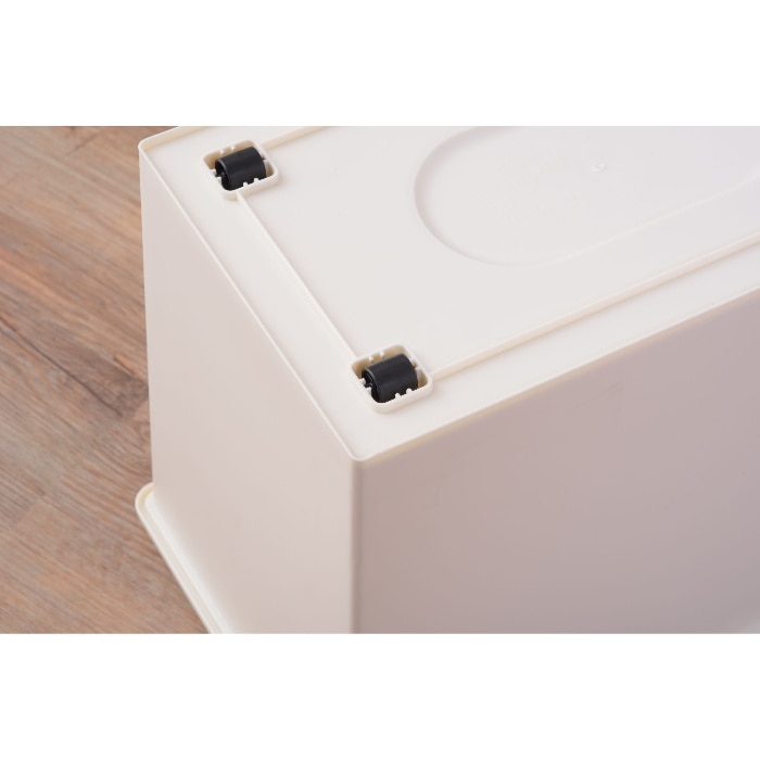 [直送3]ゴミ箱 フラップ式ダストボックス スタッキングペール 45L スリム LFS-761WH ホワイト (幅28×奥行45×高さ67)(本州四国九州限定)