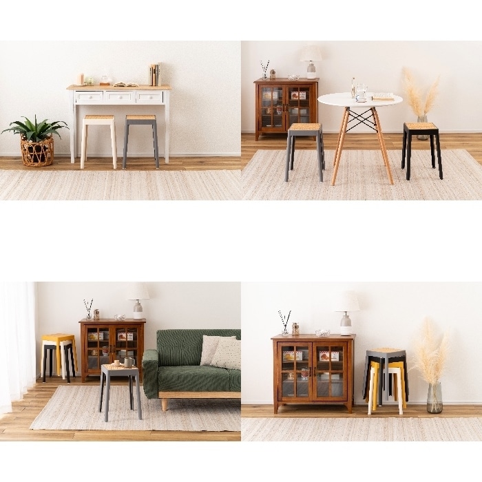 [直送3]スツール PC-733GY グレー (幅34×奥行34×高さ46)(本州四国九州限定)