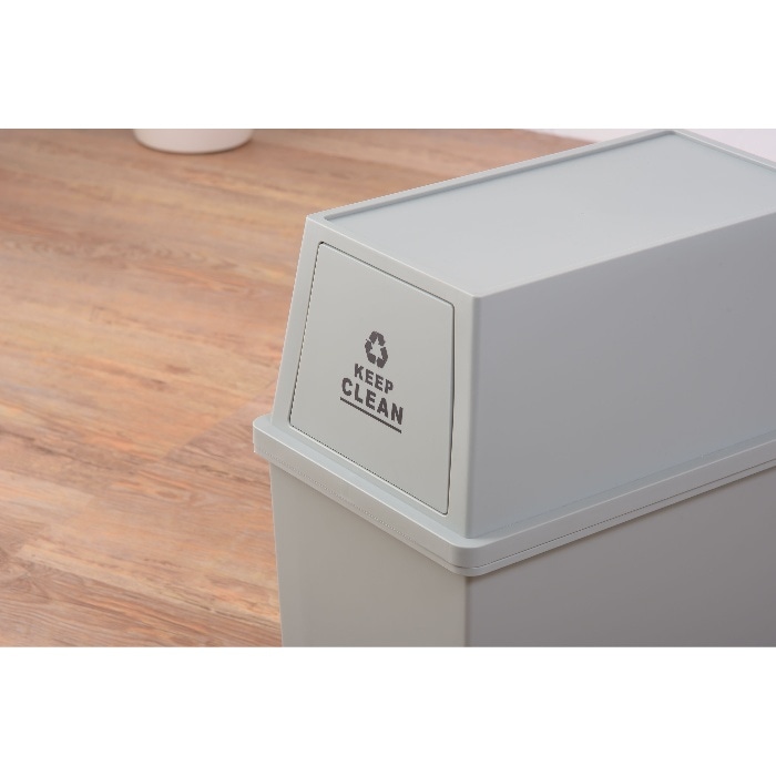 [直送3]ゴミ箱 フラップ式ダストボックス スタッキングペール 45L スリム LFS-761GR グリーン (幅28×奥行45×高さ67)(本州四国九州限定)