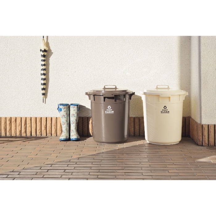 [直送3]ゴミ箱 ダストボックス ペール 45L LFS-765WH ホワイト (直径42.5×高さ52)(本州四国九州限定)