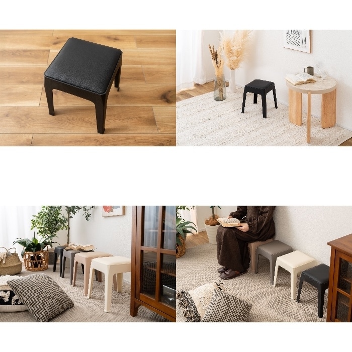 [直送3]スツール PC-731BK ブラック (幅30.5×奥行30.5×高さ31)(本州四国九州限定)