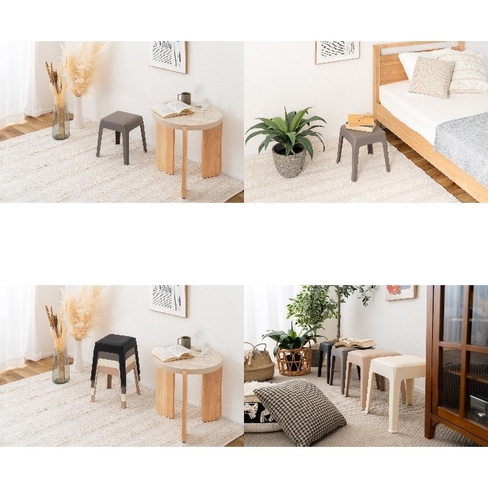 [直送3]スツール PC-731GY グレー (幅30.5×奥行30.5×高さ31)(本州四国九州限定)