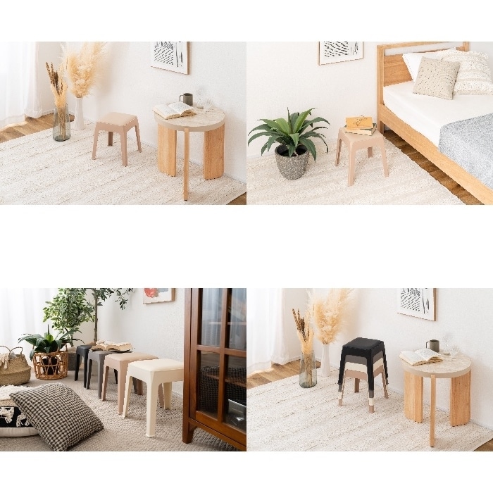 [直送3]スツール PC-731RBE ローズベージュ (幅30.5×奥行30.5×高さ31)(本州四国九州限定)