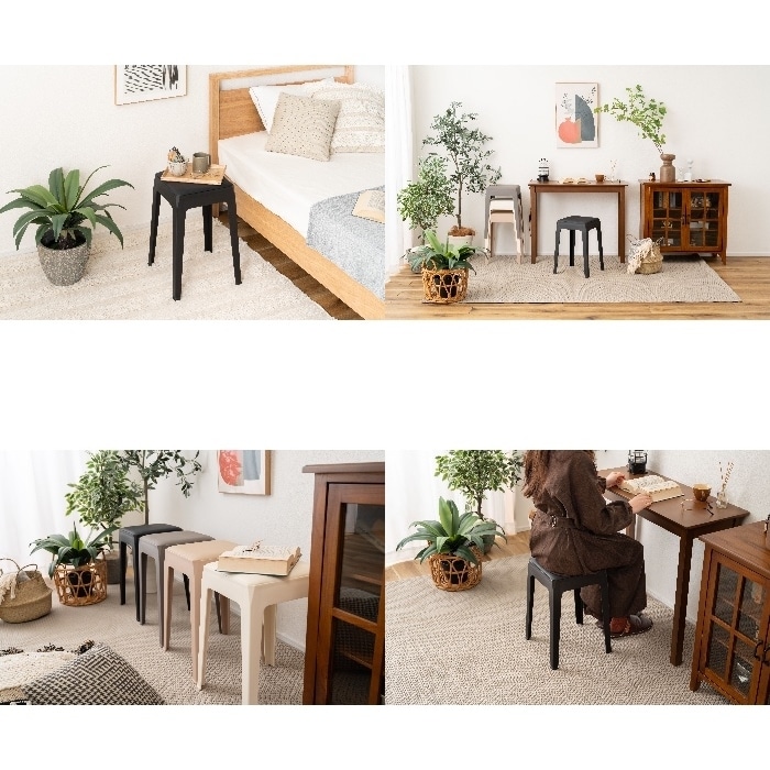 [直送3]スツール PC-732BK ブラック (幅33×奥行33×高さ46)(本州四国九州限定)