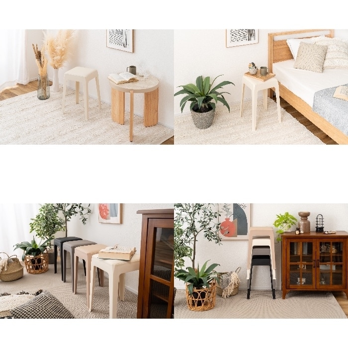 [直送3]スツール PC-732IV アイボリー (幅33×奥行33×高さ46)(本州四国九州限定)