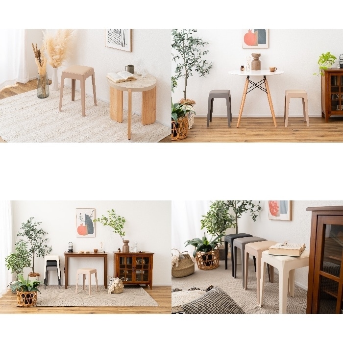 [直送3]スツール PC-732RBE ローズベージュ (幅33×奥行33×高さ46)(本州四国九州限定)