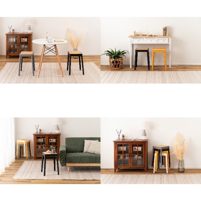 [直送3]スツール PC-733BK ブラック (幅34×奥行34×高さ46)(本州四国九州限定)