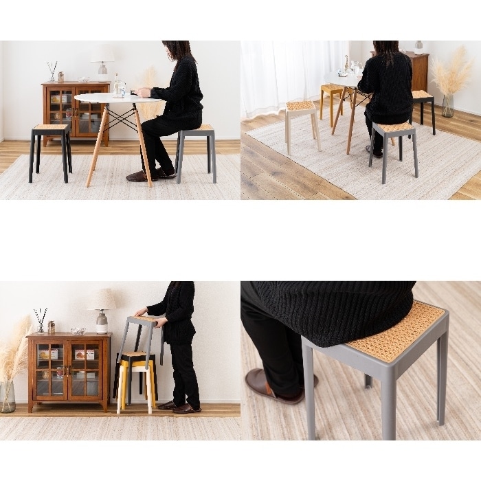 [直送3]スツール PC-733GY グレー (幅34×奥行34×高さ46)(本州四国九州限定)