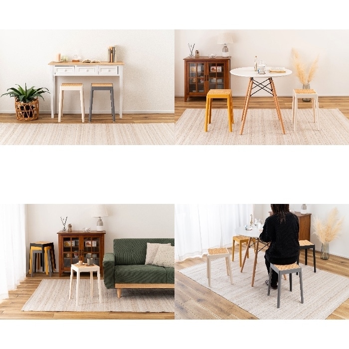 [直送3]スツール PC-733WH ホワイト (幅34×奥行34×高さ46)(本州四国九州限定)