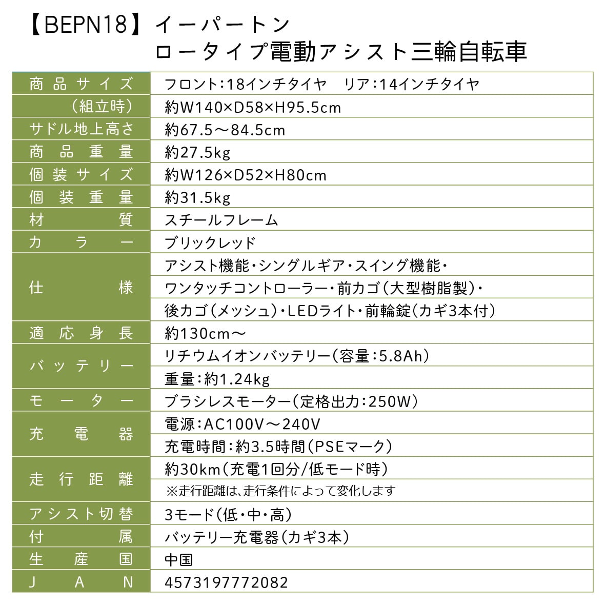 [直送5]イーパートン BEPN18 ブリックレッド(マット) (本州四国九州限定)