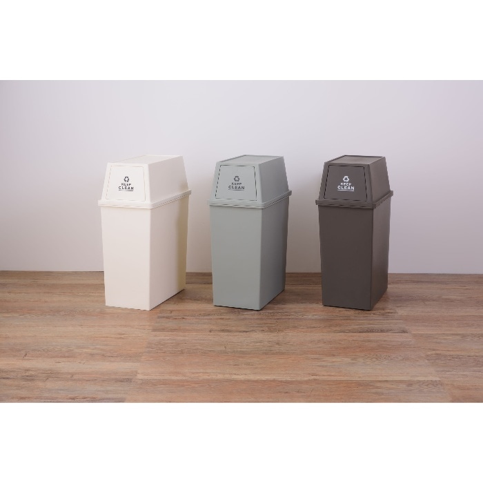 [直送3]ゴミ箱 フラップ式ダストボックス スタッキングペール 45L スリム LFS-761BR ブラウン (幅28×奥行45×高さ67)(本州四国九州限定)