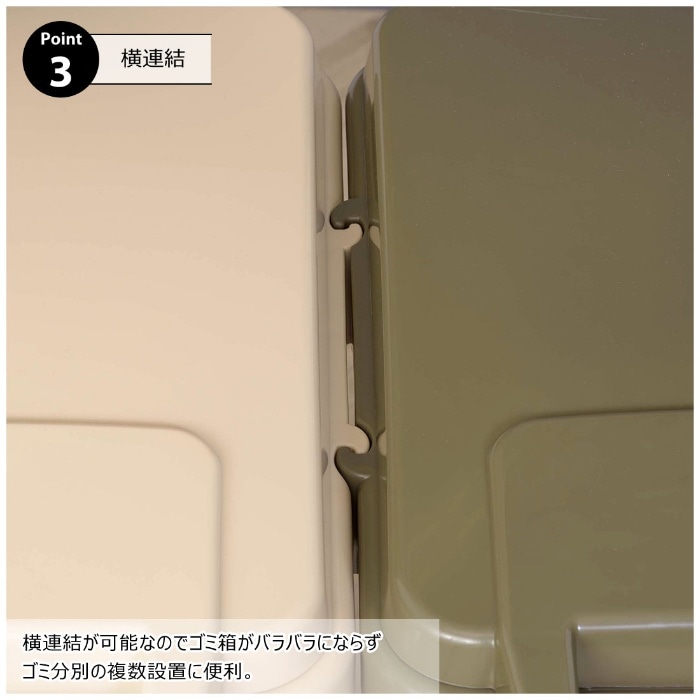 [直送3]ゴミ箱 ダストボックス ワンハンドトラッシュカン 45L LFS-845BE ベージュ (幅34.1×奥行45×高さ57.5)(本州四国九州限定)