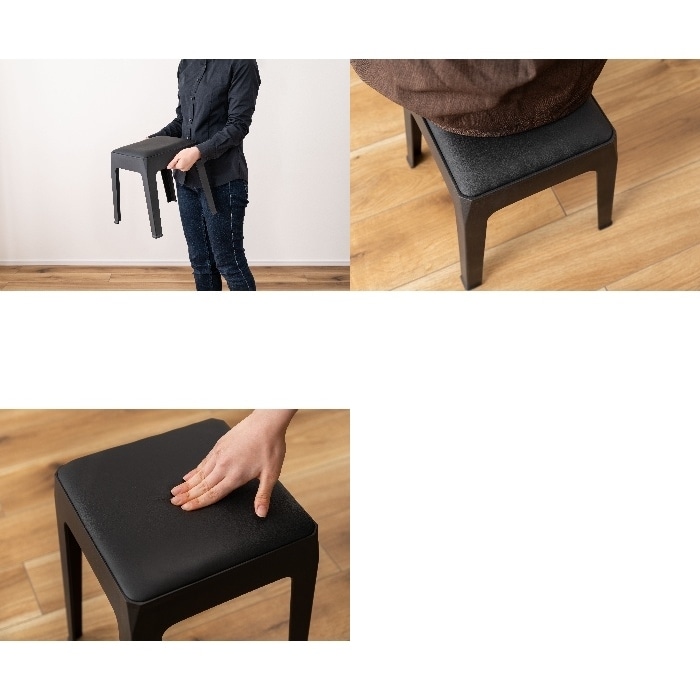 [直送3]スツール PC-731BK ブラック (幅30.5×奥行30.5×高さ31)(本州四国九州限定)