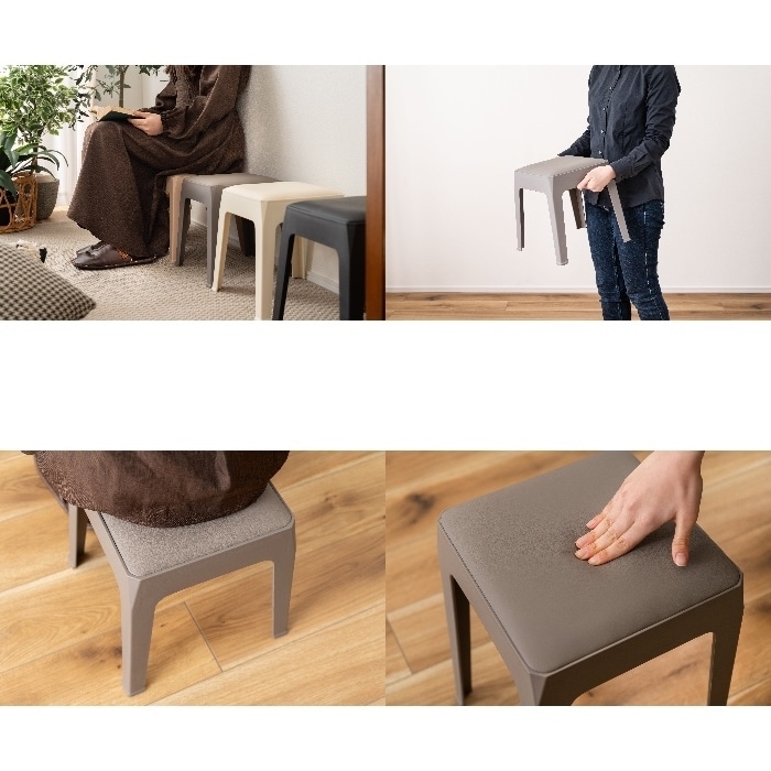 [直送3]スツール PC-731GY グレー (幅30.5×奥行30.5×高さ31)(本州四国九州限定)