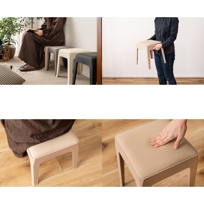 [直送3]スツール PC-731RBE ローズベージュ (幅30.5×奥行30.5×高さ31)(本州四国九州限定)