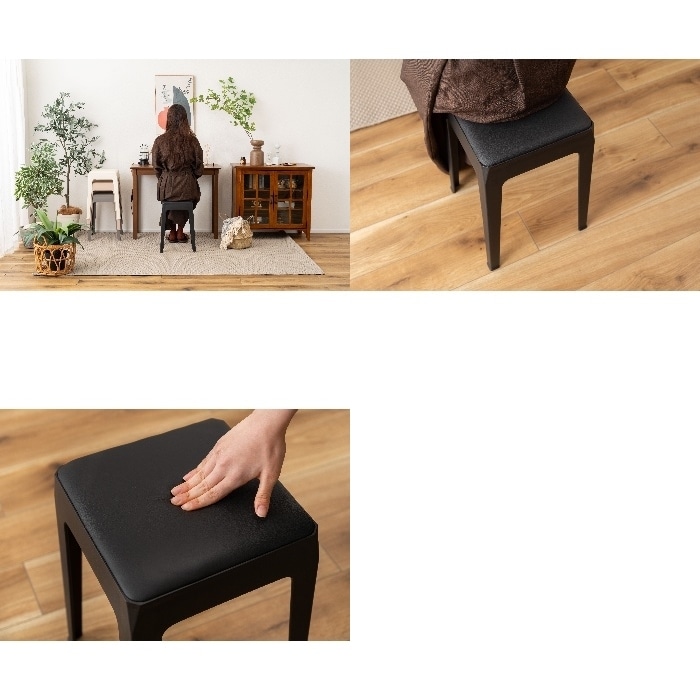 [直送3]スツール PC-732BK ブラック (幅33×奥行33×高さ46)(本州四国九州限定)