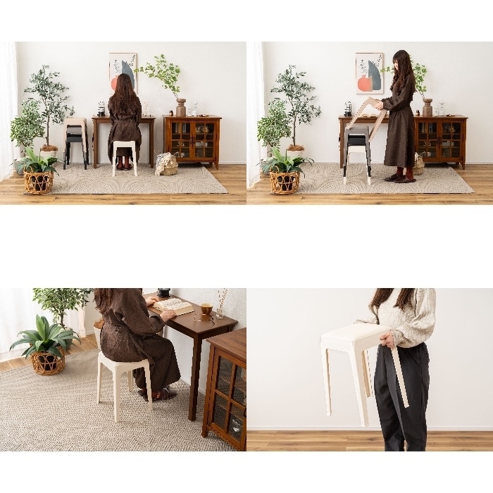 [直送3]スツール PC-732IV アイボリー (幅33×奥行33×高さ46)(本州四国九州限定)