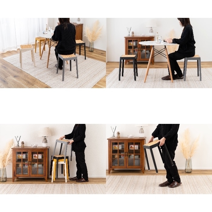 [直送3]スツール PC-733BK ブラック (幅34×奥行34×高さ46)(本州四国九州限定)