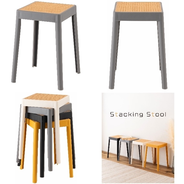 [直送3]スツール PC-733GY グレー (幅34×奥行34×高さ46)(本州四国九州限定)