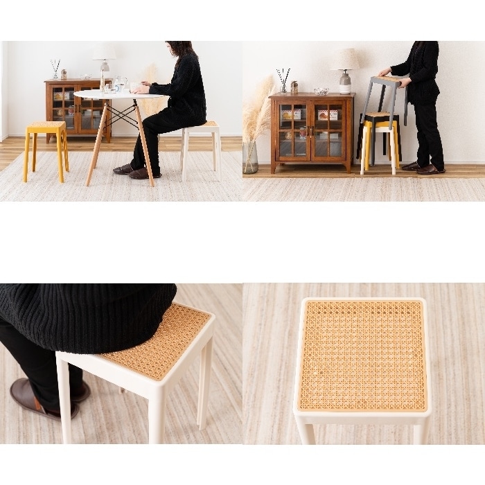 [直送3]スツール PC-733WH ホワイト (幅34×奥行34×高さ46)(本州四国九州限定)