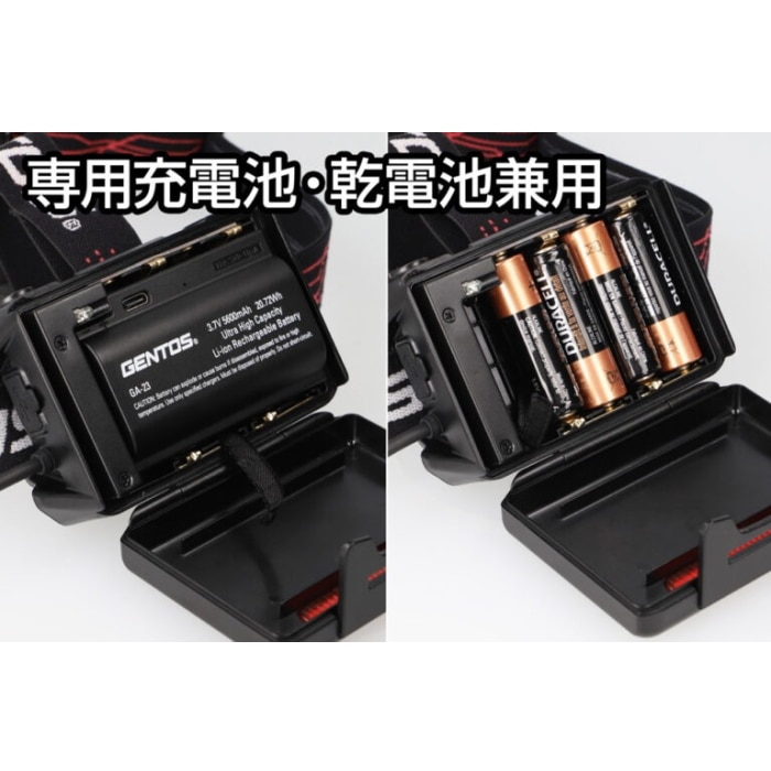 Gシリーズ 充電池＋1個セット GH-280RG-SET (ハイブリッド式広範囲照射LEDヘッドライト)