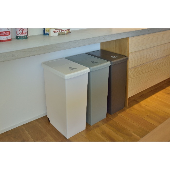 [直送3]ゴミ箱 スライド式ダストボックス スライドペール 45L LFS-763GR グリーン (幅27×奥行42×高さ60.5)(本州四国九州限定)