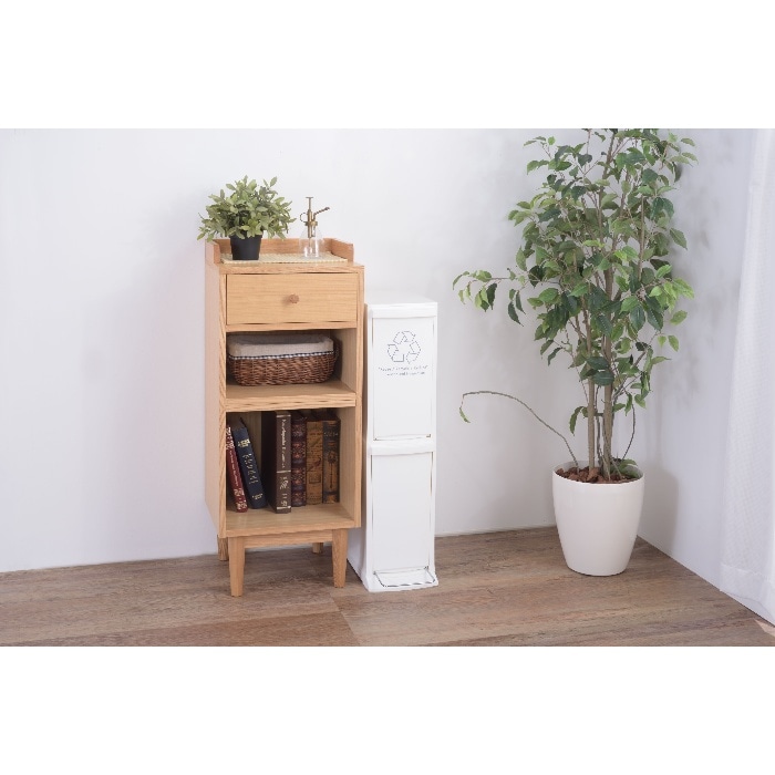 [直送3]ゴミ箱 ダストボックス2段タイプ 20L(1段あたり10L) LFS-932WH ホワイト (幅21×奥行37×高さ80)(本州四国九州限定)