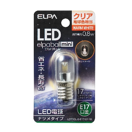 [取寄10]LEDナツメ形E17 LDT1CL-G-E17-G116 クリア電球色相当 [4901087190706]