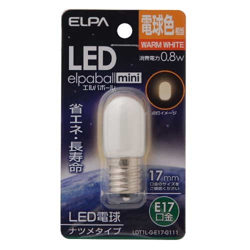 [取寄10]LEDナツメ形E17 LDT1L-G-E17-G111 電球色相当 [4901087190652]
