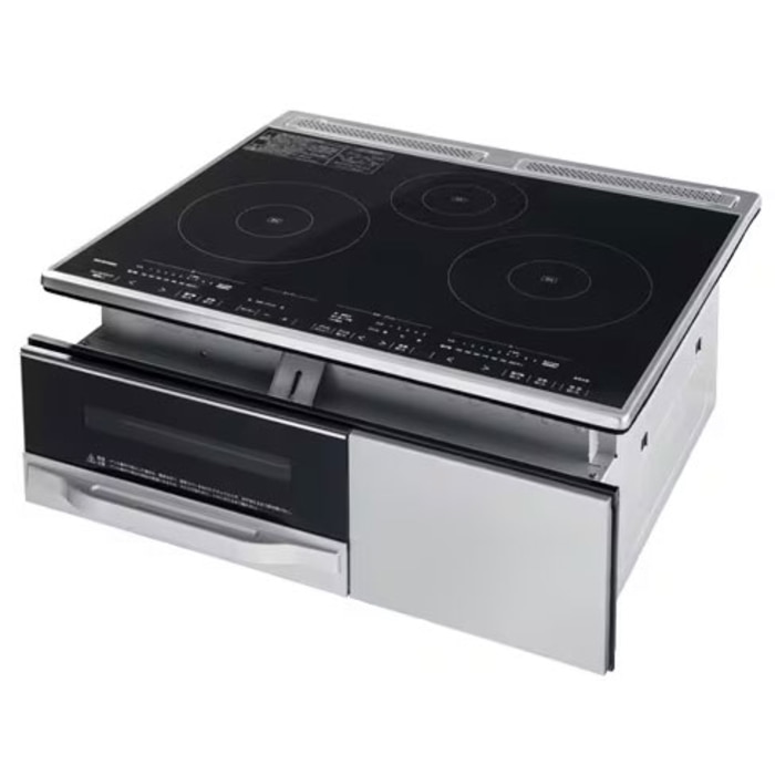 3口ビルトインIHクッキングヒーター 200V IHC-B3201-B ブラック (IH調理器)