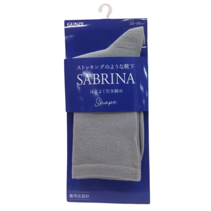 サブリナシェイプ 綿混ミドル丈ソックス グレー 23-25cm SQV512