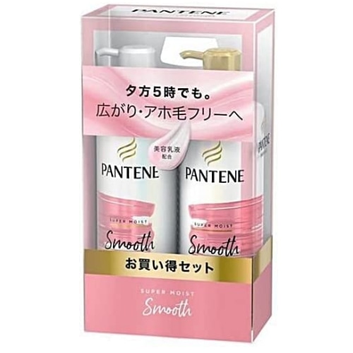 パンテーン スーパーモイストスムース シャンプー500ml+トリートメント500g