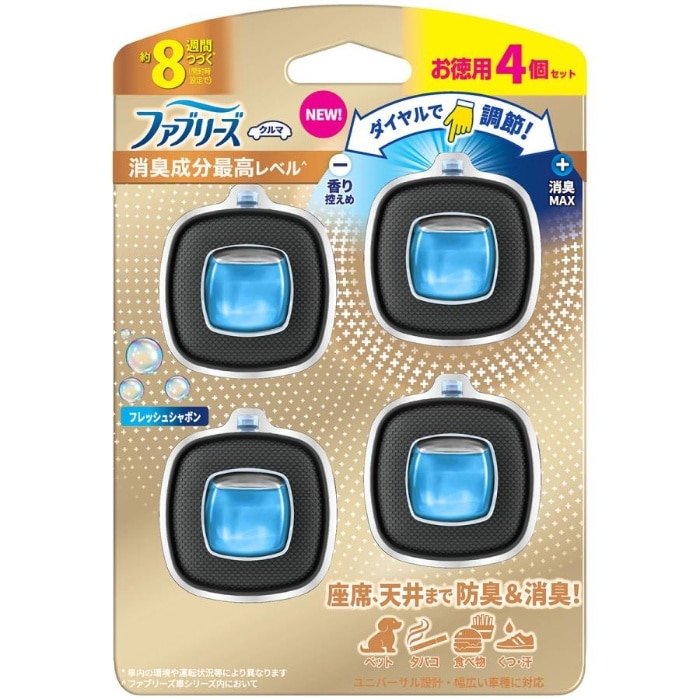 ファブリーズ イージークリップ 消臭成分最高レベル フレッシュシャボン 4個パック