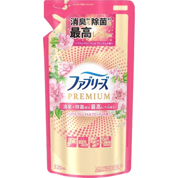 ファブリーズW除菌＋消臭 プレミアム パステルフローラル＆ブロッサムの香り つめかえ 320ml