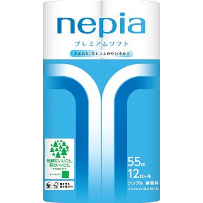 ネピア プレミアムソフトトイレットロール 12ロール シングル 55m