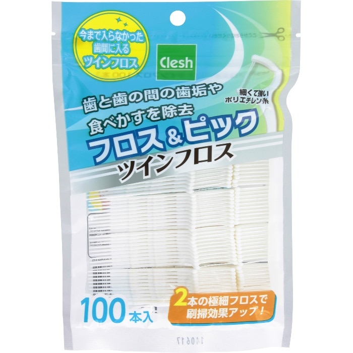 Clesh フロス＆ピック ツインフロス 100本入: PCボンバー