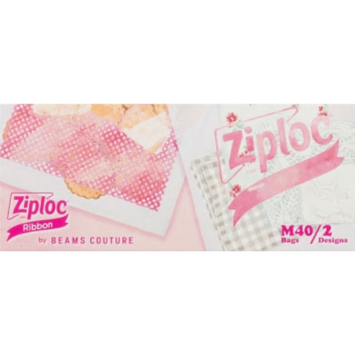 ジップロック デザインバッグ リボン M 40枚