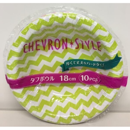 QP タフボウル シェブロン柄 10枚